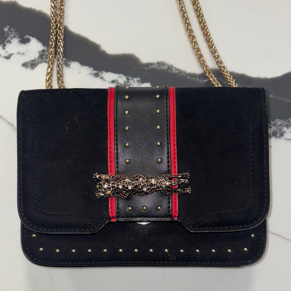 Black and Red Studded Women's Bag
